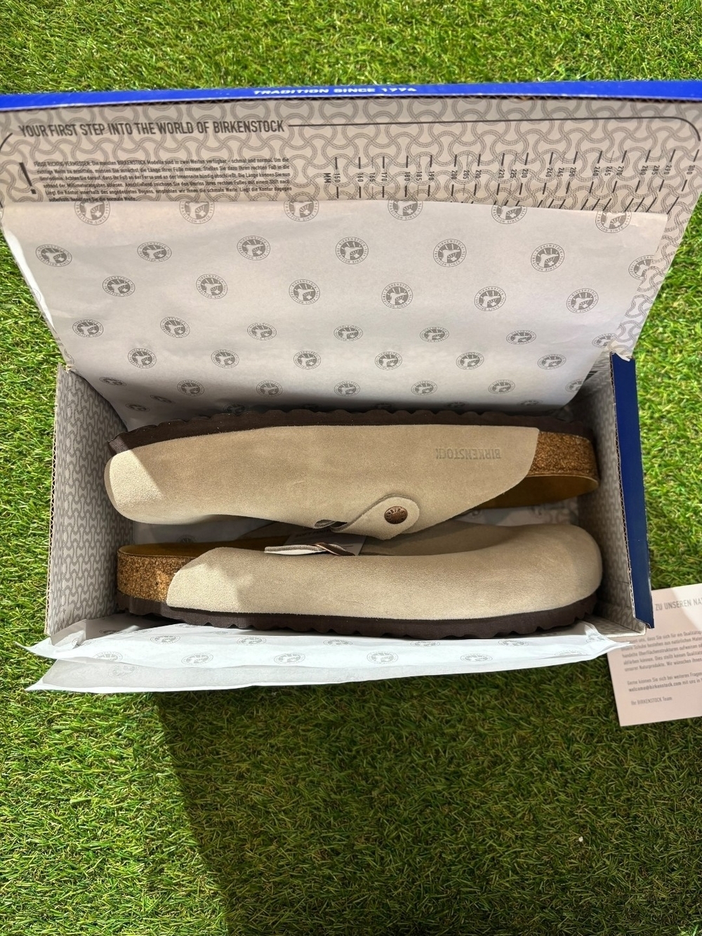 Birkenstock MENS Suede Slip-On Clogs in Taupe New In Box - Picture 8 of 13